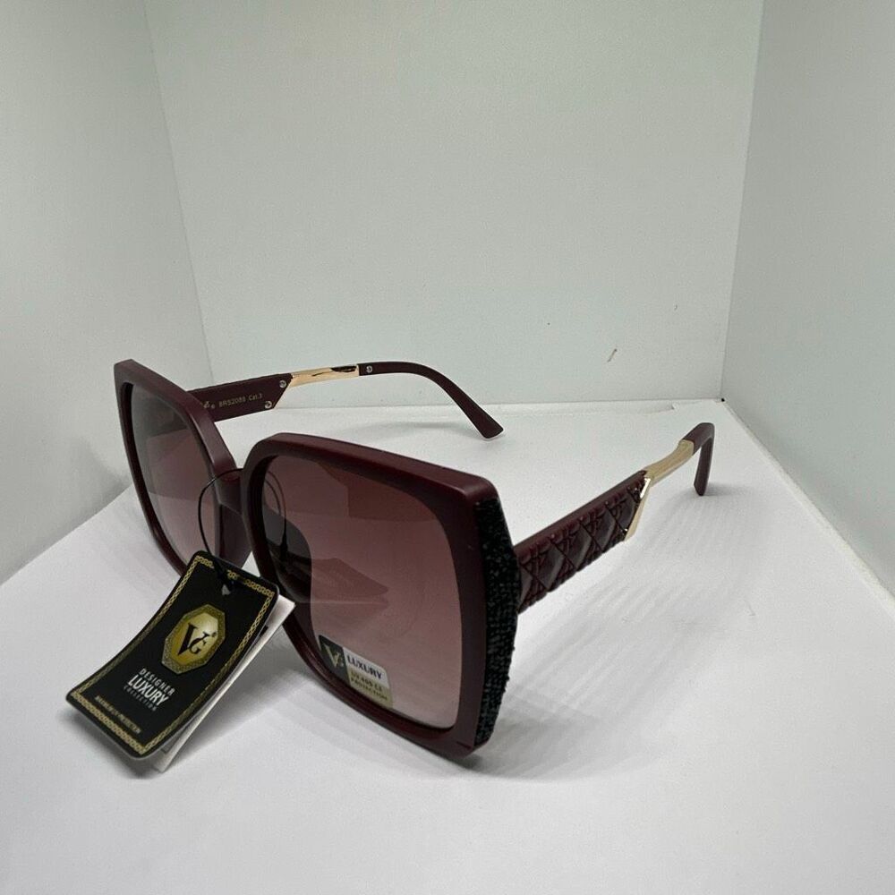 VG Bling Designer Luxury Oversized Square Sunglasses NWT UV400 Protection